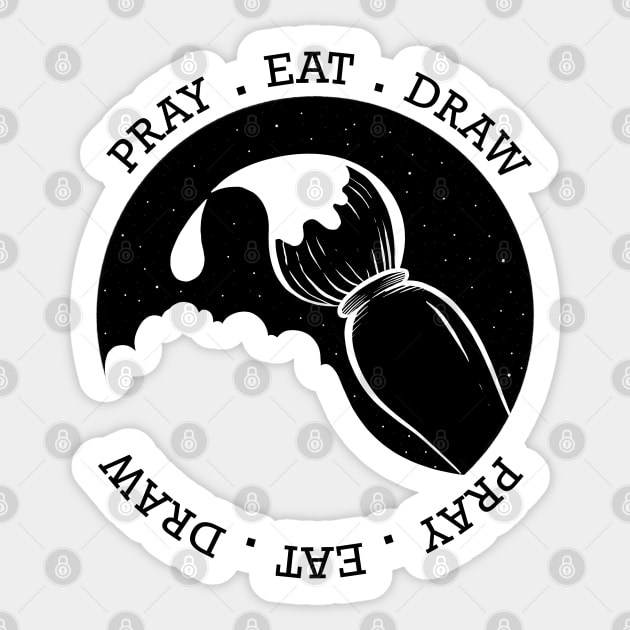 Pray eat draw Sticker by hdesign66